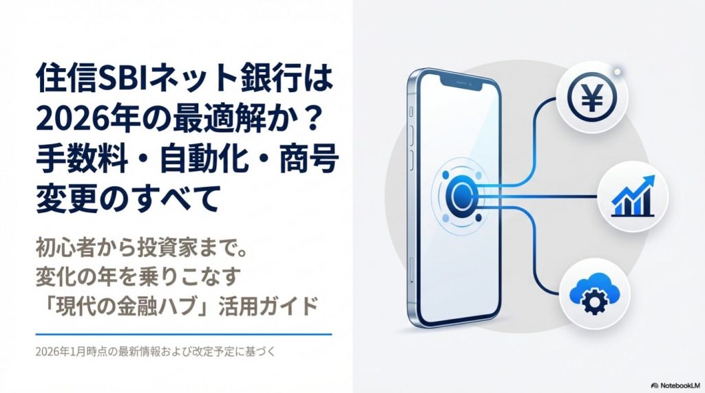 住信SBIネット銀行を2026年に選ぶべき5つのメリット（手数料・アプリ・証券連携）のまとめ
